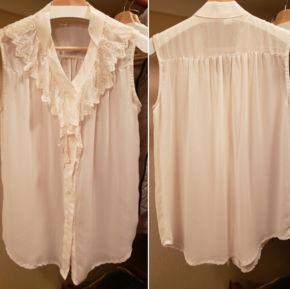 See Through Ruffle Blouse